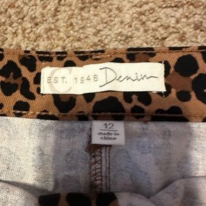Cheetah jean skirt